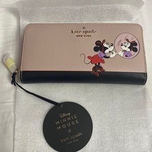 disney x kate spade new york minnie mouse large continental wallet